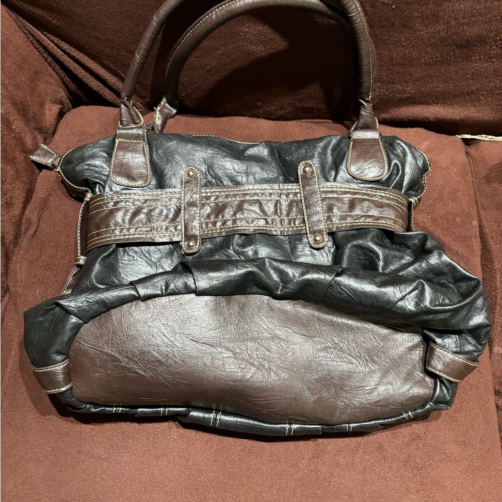 Boho Style Shoulder Bag Women's Black/Brown - Picture 6 of 13